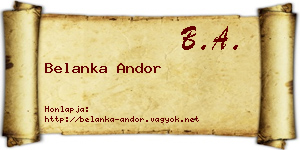 Belanka Andor névjegykártya