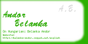 andor belanka business card